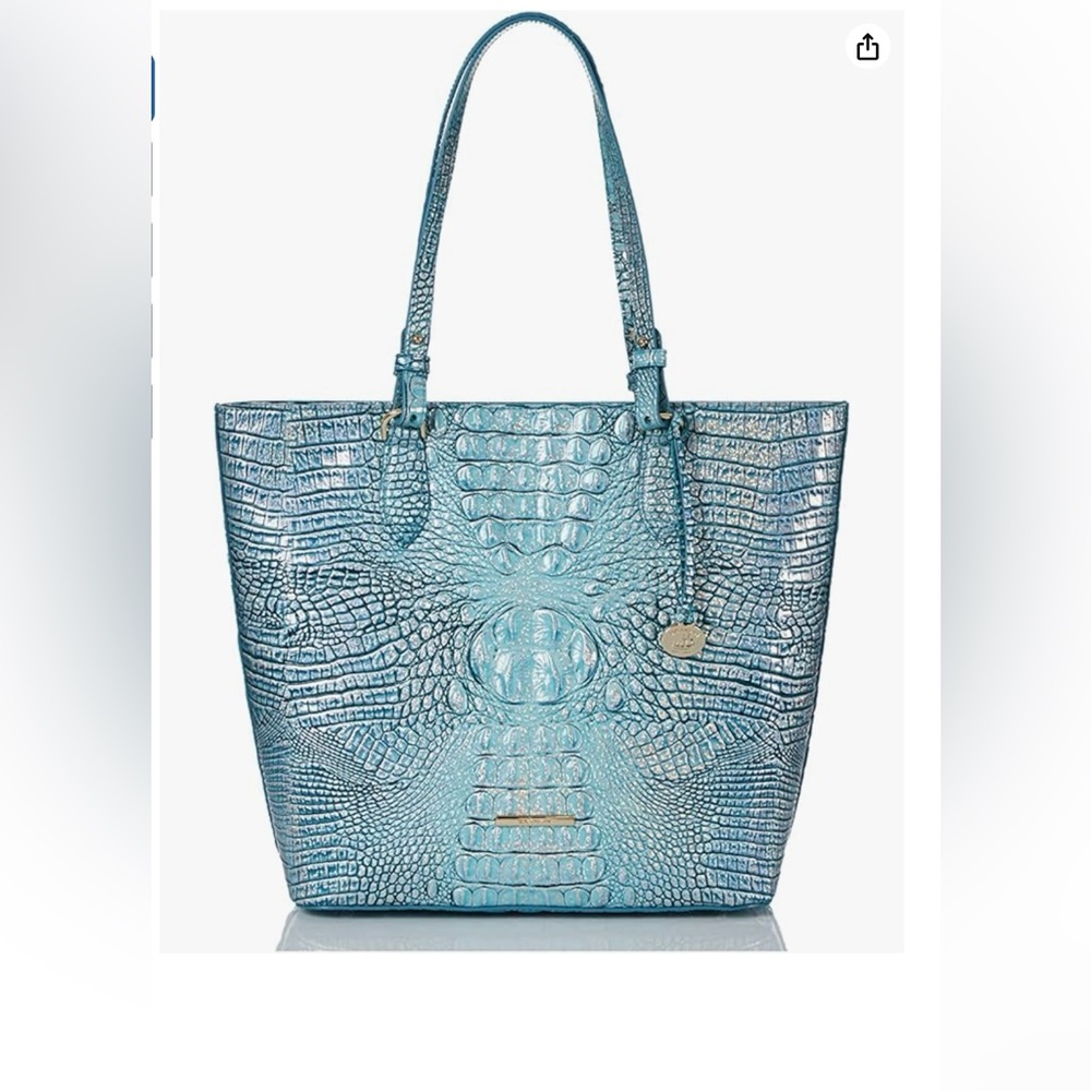 SOLD on another site Artic Blue Ellen Melbourne Brahmin Embossed Tote Bag